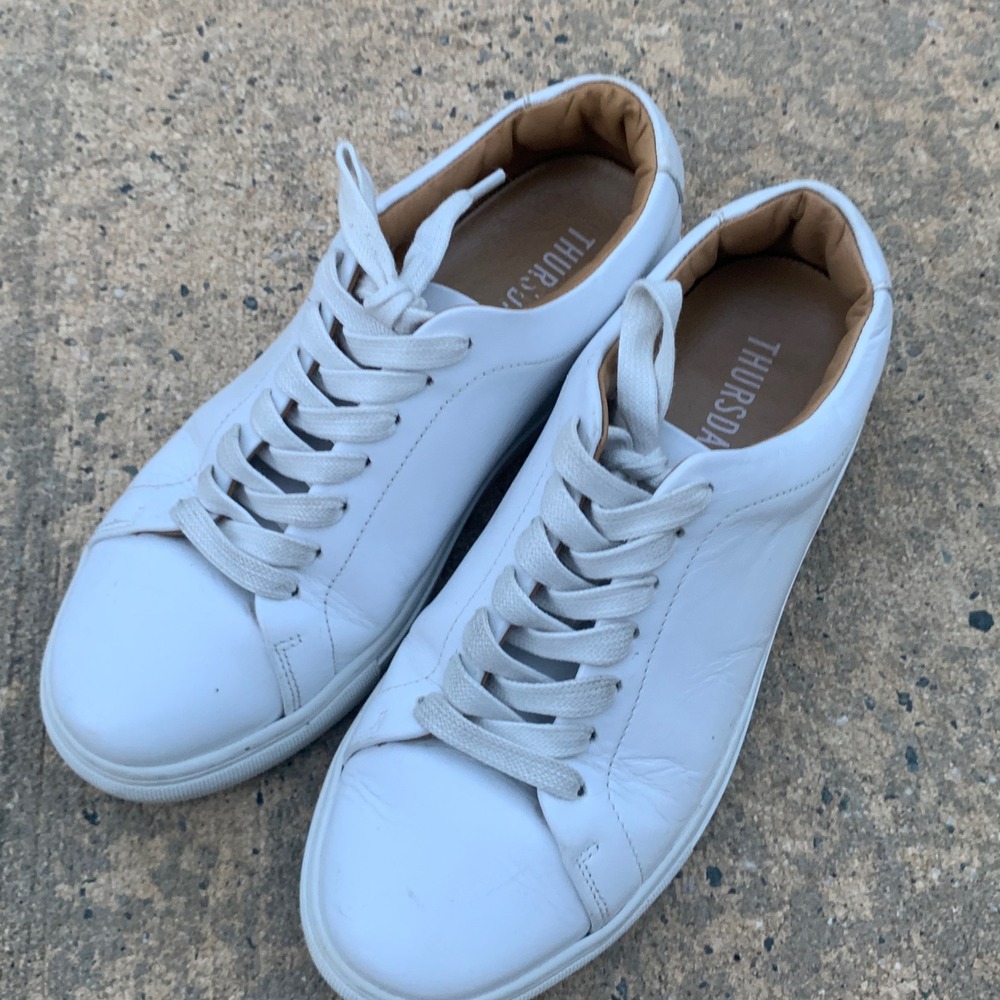 Thursday Boot Co Premier Low Top White Leather Sneakers Womens 7.5 Handcrafted
